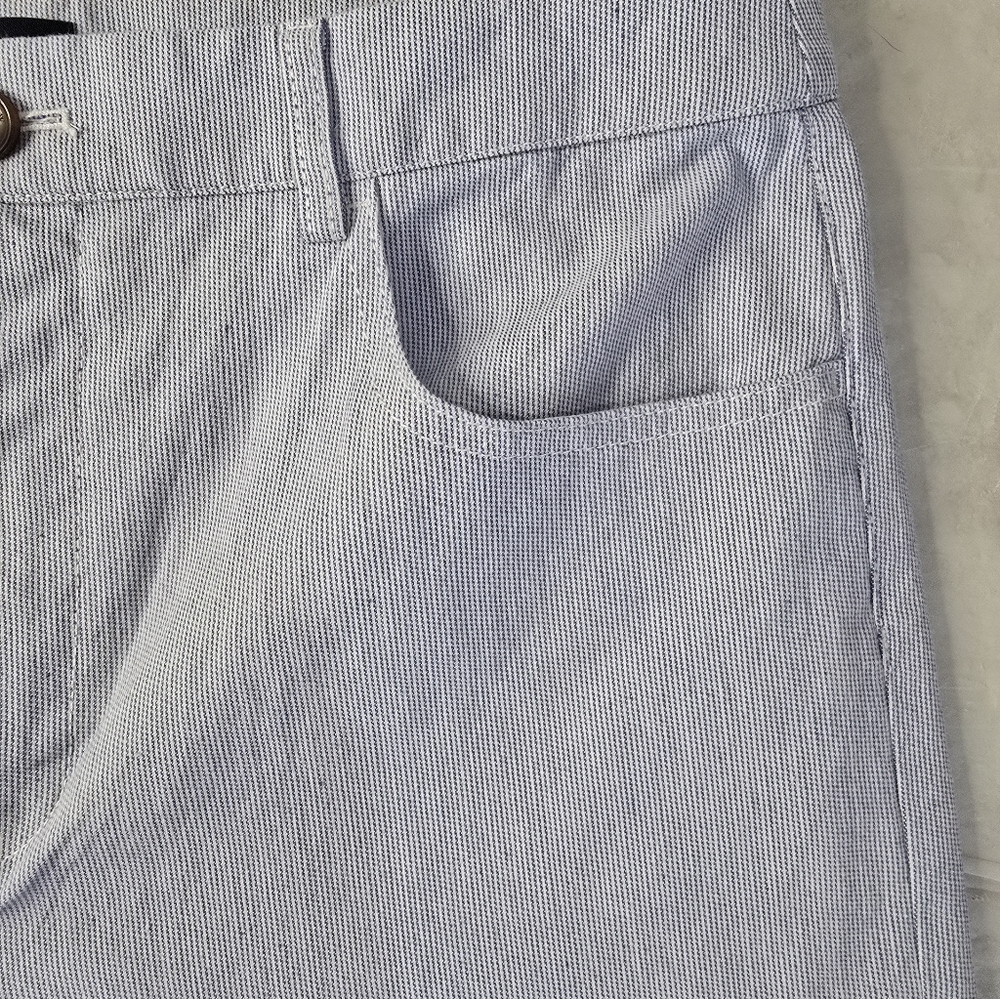 NWT J. Crew Factory Cropped Pants Blue White Stripe High Rise Wide Leg 29 - Picture 6 of 12